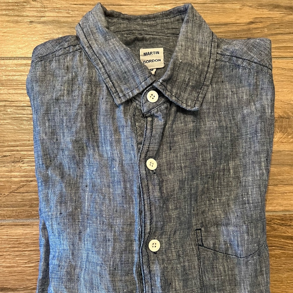 Martin Gordon gray linen button down size M